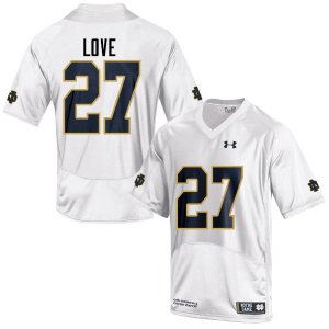 Notre Dame Fighting Irish Men's Julian Love #27 White Under Armour Authentic Stitched College NCAA Football Jersey MGM0799SY